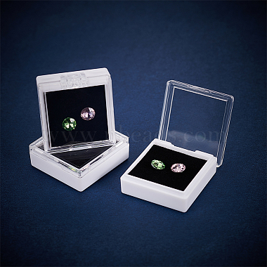 White Acrylic Loose Diamond Display Boxes with Clear Hinged Lid(CON-WH0092-18A)-4