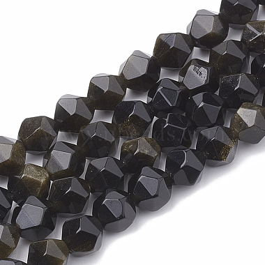 12mm Round Golden Sheen Obsidian Beads