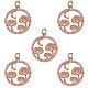 5Pcs Brass Micro Pave Clear Cubic Zirconia Pendants(ZIRC-SZ0003-33A)-1