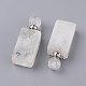 Faceted Natural Quartz Crystal Openable Perfume Bottle Pendants(G-P435-C-01P)-1