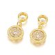Brass Micro Pave Clear Cubic Zirconia European Dangle Charms(OPDL-L015-01G)-1