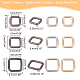 Bague à boucle carrée en fer de style wadorn® 36pcs 9(DIY-WR0006-68)-2