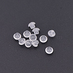 Plastic Ear Nuts, Earring Backs, Clear, 4x4mm, Hole: 0.5mm(KY-P007-O01)