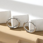 Tarnish Resistant 202 Stainless Steel Huggie Hoop Earrings, Hypoallergenic Earrings, with 316 Surgical Stainless Steel Pin, Stainless Steel Color, 10 Gauge, 17x2mm, Pin: 1mm, Inner Diameter: 12mm(EJEW-F111A-17mm-P)