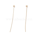 Brass Ball Head Pins, Long-Lasting Plated, Cadmium Free & Lead Free, Real 14K Gold Plated, 30~30.5mm, Head: 1.8mm, Pin: 0.5mm, 24 Gauge(KK-WH0058-02C-G02)