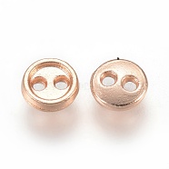 Alloy Buttons, 2-Hole, Flat Round, Golden, 5x1mm, Hole: 1.5mm(PALLOY-WH0037-01RG-5mm)