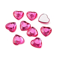 Imitation Taiwan Acrylic Rhinestone Cabochons, Flat Back & Faceted, Heart, Camellia, 12x12x2.5mm, about 500pcs/bag(GACR-A025-12x12mm-02)