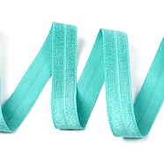 Plain Elastic Band, Webbing Garment Sewing Accessories, Medium Turquoise, 5/8 inch(15mm), about 50yards/roll(NWIR-O010-04J)
