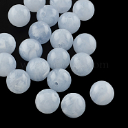 Round Imitation Gemstone Acrylic Beads, Cornflower Blue, 8mm, Hole: 2mm(X-OACR-R029-8mm-31)