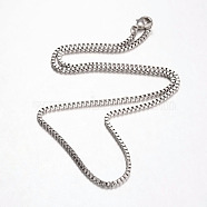 316 Surgical Stainless Steel Venetian Chains Necklaces, Stainless Steel Color, 18 inch(45.7cm)(NJEW-JN01293-02)