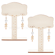 1 Set Wooden Earring Display Stands, Floral White, 9.6x2.95x14.4cm(EDIS-BC0001-03)