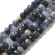 Natural Blue Aventurine Beads Strands, Faceted, Rondelle, 3.5~4x3mm, Hole: 0.7mm, about 127~132pcs/strand, 14.96~15.16''(38~38.5cm)(G-G139-B06-01-A)