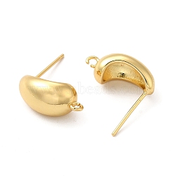 Rack Plating Brass Stud Earring Findings, with Loop, Long-Lasting Plated, Cadmium Free & Lead Free, Teardrop, Real 18K Gold Plated, 16x8x7mm, Hole: 1.2mm, Pin: 1mm(EJEW-P226-11G)