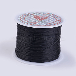 Flat Elastic Crystal String, Elastic Beading Thread, for Stretch Bracelet Making, Black, 0.5mm, about 49.21 yards(45m)/roll(EW-P002-0.5mm-A17)
