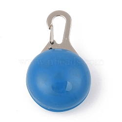 Plastic & Iron LED Collar Light, Carabiner Clip Dog Light, Pet Supplies, Half Round, Built-in Battery, Blue, 53mm, Pendant: 32.5x22mm, Hole: 15.5x6mm(AJEW-P080-07)