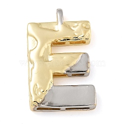 Brass Pendants, Real 18K Gold Plated And Platinum, Letter Charms, Letter E, 28x17.5x4mm, Hole: 3x2mm(PALLOY-S036-01G-E)