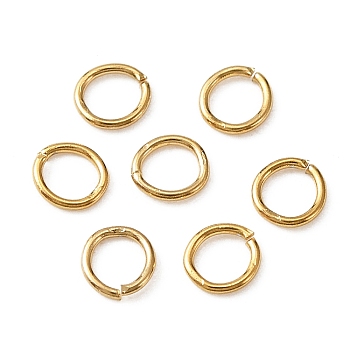 Stainless Steel Open Jump Rings, Round Ring, Real 18K Gold Plated, 4x0.6mm, 22 Gauge, Inner Diameter: 2.8mm