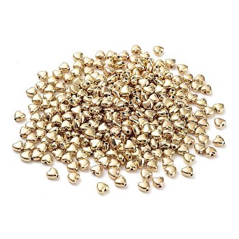 CCB Plastic Beads, Heart, Golden, 5.5x5.5x3mm, Hole: 1mm
