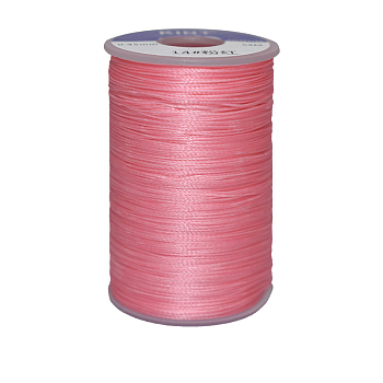 Waxed Polyester Cord, 9-Ply, Flamingo, 0.65mm, about 21.87 yards(20m)/roll