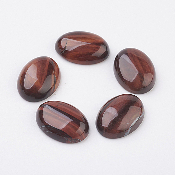 Natural Red Tiger Eye Flat Back Cabochons, Oval, 18x13mm