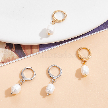 2 Pairs 2 Colors Plastic Imitaion Pearl Beaded Dangle Leverback Earrings(EJEW-FI0001-03)-7