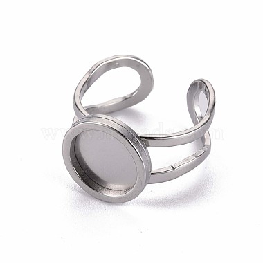 201 Stainless Steel Cuff Pad Ring Settings(STAS-S080-040A-P)-3