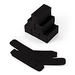 Folding Kraft Paper Lipstick Boxes, Rectangle, Black, Finished Product: 2.75x2.65x5.7cm(CON-TAC0128-001B)