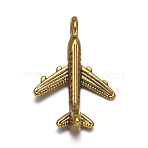 Tibetan Style Alloy Pendants, Passenger Airplane, Cadmium Free & Nickel Free & Lead Free, Antique Golden, 22x15x5mm, Hole: 2.5mm(TIBEB-A101638-AG-FF)