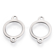 201 Stainless Steel Links connectors, Ring, Stainless Steel Color, 18x13x1mm, Hole: 1.5mm(STAS-S076-15)