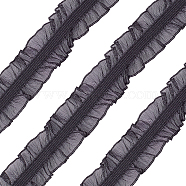 Stretch Elastic Fabric Lace Trim, for Sewing, Dress Decoration and Gift Wrapping, Black, 1-1/8 inch(28mm), about 10m/card(OCOR-WH0057-16B)