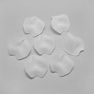 Transparent Acrylic Pendants, Frosted, Petal, Clear, 26x24x1mm, Hole: 1.5mm(X-FACR-S031-26mm-SB518)
