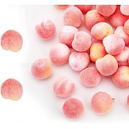 HOBBIESAY 60Pcs 2 Style Foam Cabochons, Imitation Fruit, Peach, Light Coral, 18x20~21x20~21mm, 30pcs/style(KY-HY0001-01)