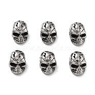 316 Surgical Stainless Steel Beads, Skull, Antique Silver, 8x7x8.5mm, Hole: 1.2mm(STAS-K276-09E-AS)