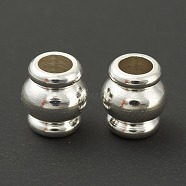 Brass Beads, Long-Lasting Plated, Column, 925 Sterling Silver Plated, 6x5.5mm, Hole: 3mm(KK-H759-21A-S)