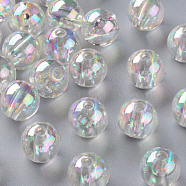 Transparent Acrylic Beads, AB Color Plated, Round, Clear AB, 12x11mm, Hole: 2.5mm, about 566pcs/500g(MACR-S370-B12mm-001)