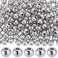 304 Stainless Steel Spacer Beads, Round, Stainless Steel Color, 6x5mm, Hole: 2mm, 150pcs(STAS-SC0006-87D)