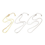 304 Stainless Steel Snake Chain Necklaces, Long-Lasting Plated, Mixed Color, 20.08 inch(51cm)(NJEW-F285-01B)