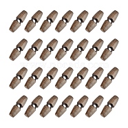 50Pcs 1-Hole Wood Buttons, Horn Toggle Buttons, Coffee, 30x10mm, Hole: 3.5mm(BUTT-UN0001-27A)