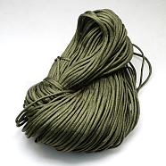 7 Inner Cores Polyester & Spandex Cord Ropes, Solid Color, for Rope Bracelets Making, Dark Olive Green, 4~5mm, about 109.36 yards(100m)/bundle, 420~500g/bundle(RCP-R006-182)
