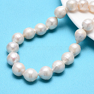Nuggets Natural Baroque Pearl Keshi Pearl Beads Strands, Cultured Freshwater Pearl, Antique White, 10~25x8~18mm, Hole: 0.8mm, about 21pcs/strand, 16.1 inch(PEAR-Q004-32)