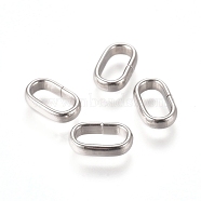 201 Stainless Steel Quick Link Connectors, Linking Rings, Closed but Unsoldered, Oval, Stainless Steel Color, 9x5.5x2mm, Inner Diameter: 7x3.5mm(STAS-L238-047B-P)
