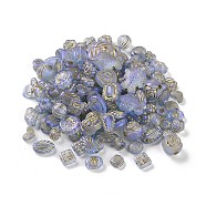 Transparent Acrylic Beads, Metal Enlaced, Mixed Shapes, Light Steel Blue, 7.5~22.5x7.5~21x5.5~13mm, Hole: 1.2~5.5mm, about 485pcs/500g(MACR-L005-05C)