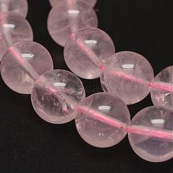 Natural Rose Quartz Bead Strands, Round, 10mm, Hole: 0.8~1mm, about 40pcs/strand, 15.7 inch(400mm)(G-G944-10mm-01)