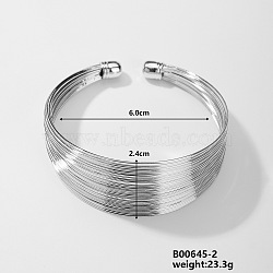 Trendy European and American Style Unique Cute Iron Cuff Bracelet for Hip-hop Rock, Platinum, 2-3/8 inch(6cm)(SH1867-2)