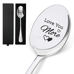 Stainless Steel Spoons, with Packing Box, Word, 195x32mm(AJEW-WH0537-001)