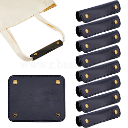 10Pcs Imitation Leather Luggage Handle Wraps, Rectangle, Black, 102x121x1.5~5mm(AJEW-FH0008-91C)