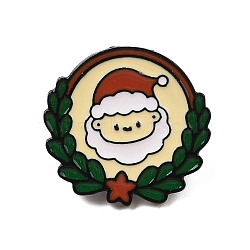 Christmas Theme Zinc Alloy Enamel Pin Brooch for Backpack Clothes, Santa Claus, 23x24mm(JEWE-R003-01EB-05)