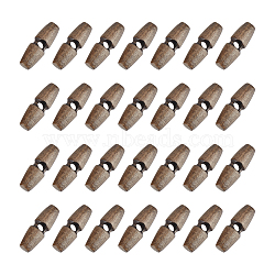 50Pcs 1-Hole Wood Buttons, Horn Toggle Buttons, Coffee, 30x10mm, Hole: 3.5mm(BUTT-UN0001-27A)