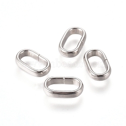 Tarnish Resistant 201 Stainless Steel Quick Link Connectors, Linking Rings, Closed but Unsoldered, Oval, Stainless Steel Color, 9x5.5x2mm, Inner Diameter: 7x3.5mm(STAS-L238-047B-P)