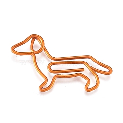 Dachshund Shape Iron Paperclips, Cute Paper Clips, Funny Bookmark Marking Clips, Orange, 22x37.5x1mm(X-TOOL-L008-008O)